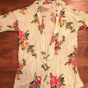 Mint green flora kimono Forever 21 small